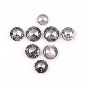 1.16 CT, 2.4 To 3.3 MM | Salt And Pepper Diamond | Round Rose Cut Diamond | Natural Loose Diamond For Wedding Ring | [8 PCS] | OM5777