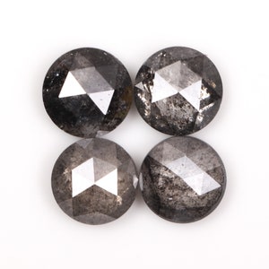 0.68 CT, 3.4 To 3.5 MM | Salt And Pepper Round Rose Cut Diamond | Natural Loose Diamond For Engagement Ring & Wedding Ring [4 PCS] | OM4384
