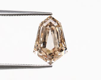 1.99 CT, 9.9 X 6.9 MM | Champagne Diamond | Shield Diamond | Lab Grown Diamond | Fancy Color Diamond For Wedding & Engagement Ring | OM2924