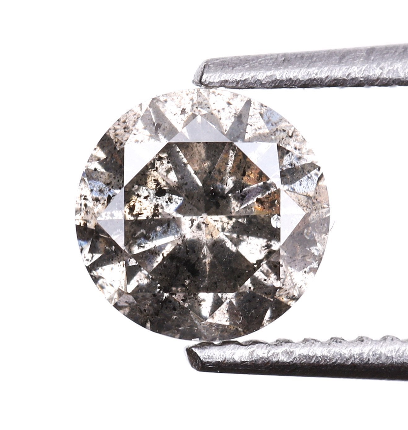 0.47 CT 4.7 MM Salt and Pepper Diamond Round Brilliant - Etsy