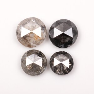 1.46 CT, 3.7 To 4.7 MM | Salt And Pepper Round Rose Cut Diamond | Natural Loose Diamond For Engagement Ring & Wedding Ring [4 PCS] | OM4650