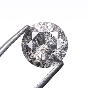 0.83 CT, 5.7 MM | Salt And Pepper Diamond | Round Brilliant Cut Diamond | Natural Loose Earth Mined Diamond For Engagement Ring | OMB00152