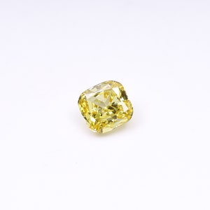 0.39 CT, 4.1 X 4.1 MM | Yellow Diamond | Cushion Cut Diamond | Lab Grown Diamond | Loose Diamonds For Wedding Ring, Earring Pairs | LB0018