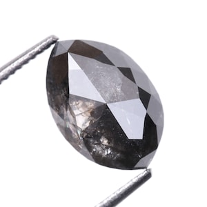 1.61 CT, 9,0 X 6,0 MM | Salz und Pfeffer Diamant | Diamant mit Marquise Schliff | Natürlicher Loser Diamant für Verlobungsring & Ehering | OM4222