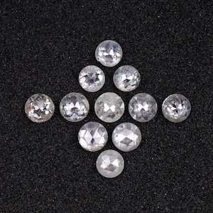 0.63 CT, 2.1 To 2.4 MM | Natural Milky White Diamond | Round Rose Cut Diamond | Natural Loose Earth Mined Diamond | [11 PCS] | OM7052