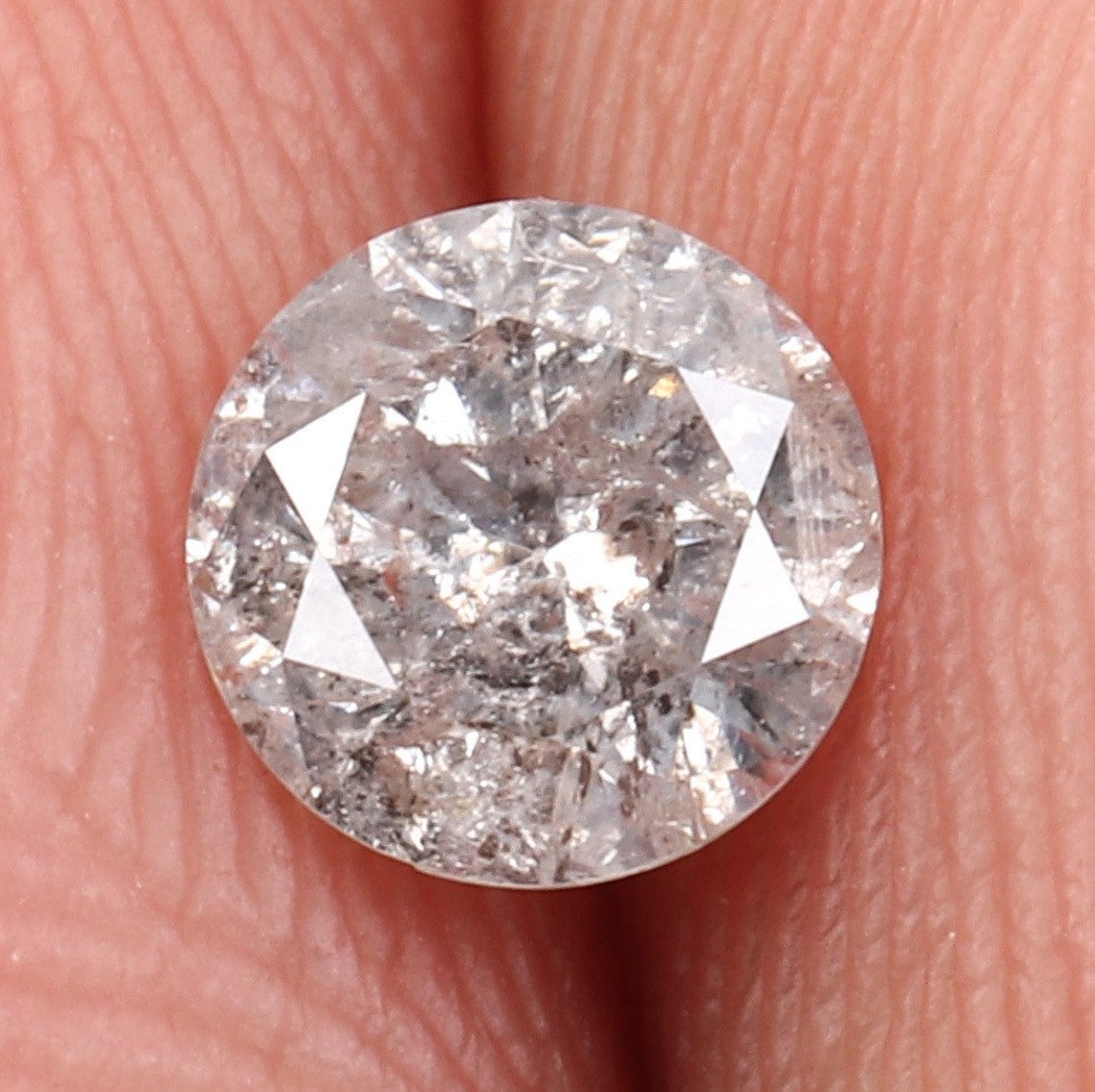 0.32 CT 4.4 MM Salt and Pepper Diamond Round Brilliant Cut Etsy