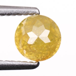 0.74 CT, 4.9 MM | Natural Yellow Diamond | Round Rose Cut Diamond | Natural Loose Diamond For Engagement Ring & Wedding Ring | OM50888