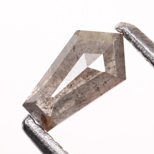 0.39 CT, 6.2 X 3.5 MM | Salt And Pepper Shield Cut Diamond | Natural Loose Earth Mined Diamond For Engagement Ring & Wedding Ring | OM4570