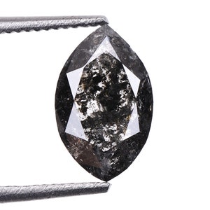 0,92 CT, 8,4 X 5,2 MM | Salz und Pfeffer Diamant im Marquiseschliff | Natürlicher Loser Diamant abgebaut für Verlobungsring & Ehering | OM7234