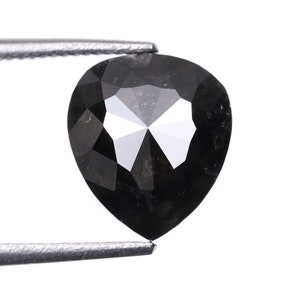 1.97 CT, 8.2 X 7.2 MM | Salt And Pepper Pear Cut Diamond | Natural Loose Earth Mined Diamond For Engagement Ring & Wedding Ring | MV0023