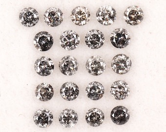 2.5 MM | Salt And Pepper Diamond | Round Brilliant Cut Diamond | Natural Loose Earth Mined Diamond For Earrings & Wedding Ring | OM1005