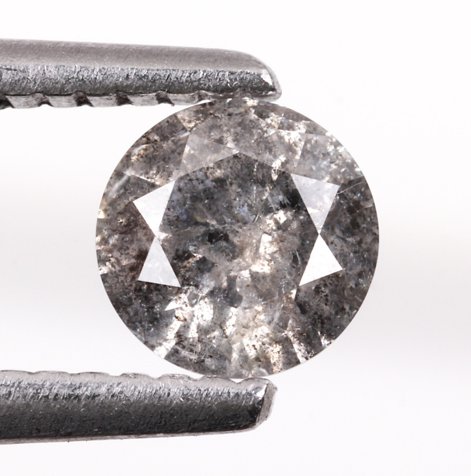 0.32 CT 4.5 MM Salt and Pepper Diamond Round Brilliant Cut Etsy