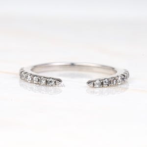 Ready To Ship Open Wedding Band | Open Cuff Wedding Band | Diamond Cuff Ring Band | Diamond Open Ring Minimalist Ring For Women Dainty Ring