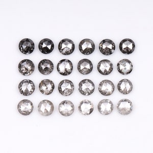 0.42 CT, 1.5 MM | Salt And Pepper Diamond | Round Rose Cut Diamond | Natural Loose Earth Mined Diamond For Earring Pair [24 PCS] | OM9626