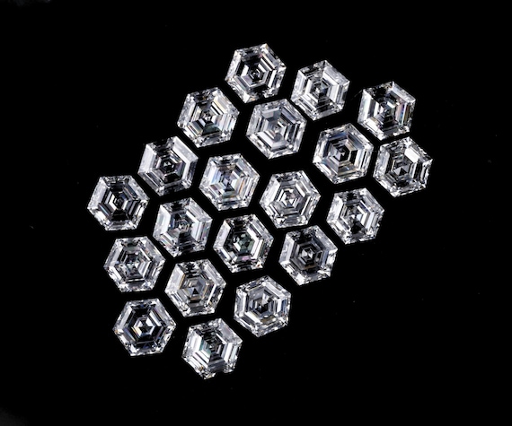 5.0 MM | Hexagon Cut Diamond | Lab Diamond | Lab Grown Diamond | Lab Created Diamond | Antique Cut Diamond | Unique Cut Diamond For Earrings