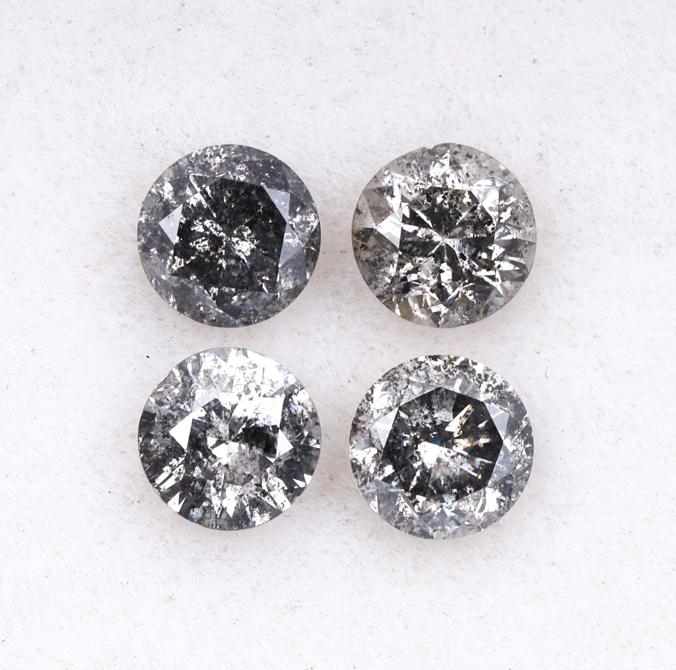 0.72 CT, 3.5 MM | Salt and Pepper Diamond | Round Brilliant Cut