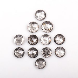 2.5 MM | Salt And Pepper Diamond | Round Rose Cut Diamond | Natural Loose Diamond For Earring Pair & Wedding Ring (1 Pcs to 3 Pcs Option)
