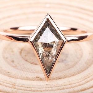 Kite Salt And Pepper Diamond Ring For Women | Minimalist Ring | Engagement Ring | Wedding Ring | Bridal Ring | Anniversary Gifts | OMJ0025