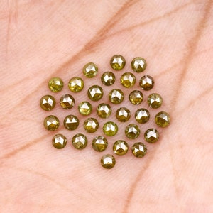1.67 CT, 2.2 MM | Enhanced Green Diamond | Round Rose Cut Diamond | Natural Loose Earth Mined Diamond For Engagement Ring [31 PCS] | OM6939