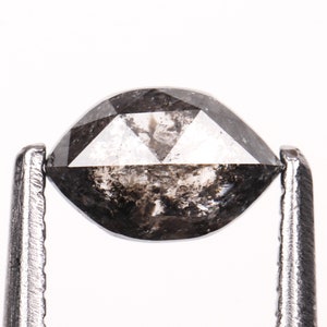 0,50 CT, 6,0 X 4,0 MM | Salz und Pfeffer Diamant | Diamant mit Marquise Schliff | Natürlicher Loser Diamant für Verlobungsring & Ehering | OM4636