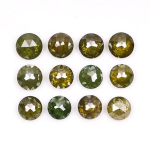 1.68 CT, 3.0 MM | Enhanced Green Diamond | Round Rose Cut Diamond | Natural Loose Earth Mined Diamond For Engagement Ring [12 PCS] | OM6945