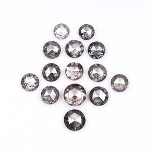 1.02 CT, 2.0 To 3.0 MM | Salt And Pepper Round Rose Cut Diamond | Natural Loose Earth Mined Diamond For Wedding Ring | [14 PCS] | OM7337