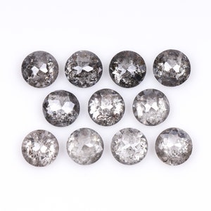 0.50 CT, 2.0 MM | Salt And Pepper Diamond | Round Rose Cut Diamond | Natural Loose Diamond For Earring Pair & Wedding Ring [11 PCS] | OM9702