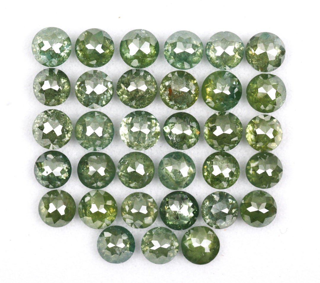 Green Roses Diamond 2.6 to 2.7 MM | Enhanced Green Color Diamond | Round Rose Cut Diamond ...