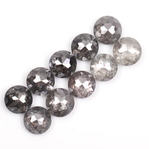 3.15 CT, 4.1 To 3.9 MM | Salt And Pepper Diamond | Round Rose Cut Diamond | Natural Loose Earth Mined Diamond For Earrings [10 pcs] MM0169