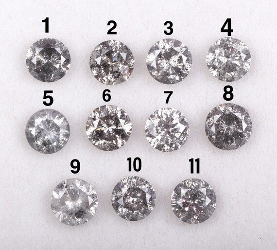 Best Price Diamond |OM4718 Engagement Ring Jewelry Diamond Salt and Pepper Round Brilliant Cut Minimal Diamond 5.3 MM Diameter 0.72 CT
