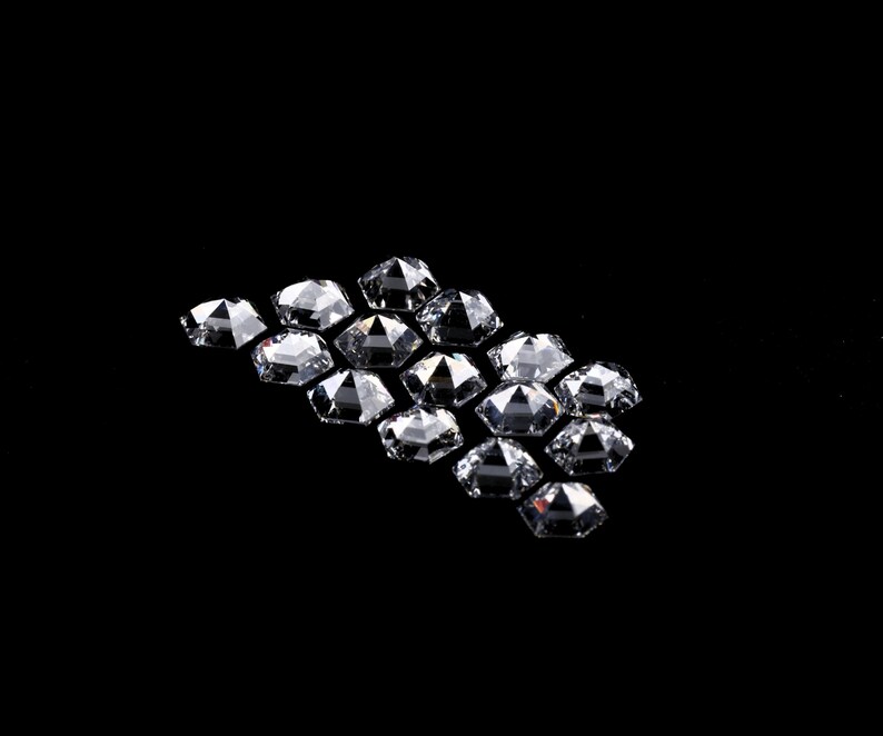 5,0 mm / Diamante de corte hexagonal / Diamante de laboratorio / Diamante cultivado en laboratorio / Diamante creado en laboratorio / Diamante de corte antiguo / Diamante de corte único para aretes imagen 9