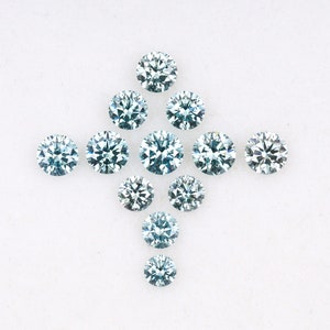 0.97 CT, 2.1 To 3.0 MM | Enhanced Blue Color Diamond | Round Brilliant Cut Diamond | Natural Loose Earth Mined Diamond [12 PCS] | OM6018