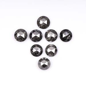 1.60 CT, 3.5 MM | Salt And Pepper Diamond | Round Rose Cut Diamond | Natural Loose Diamond For Earring Pair & Wedding Ring [8 PCS] | OM9633