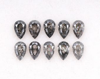 4.0 X 2.5 MM | Salt And Pepper Diamond | Pear Cut Diamond | Natural Loose Diamond For Engagement Ring & Wedding Ring [10 PCS]
