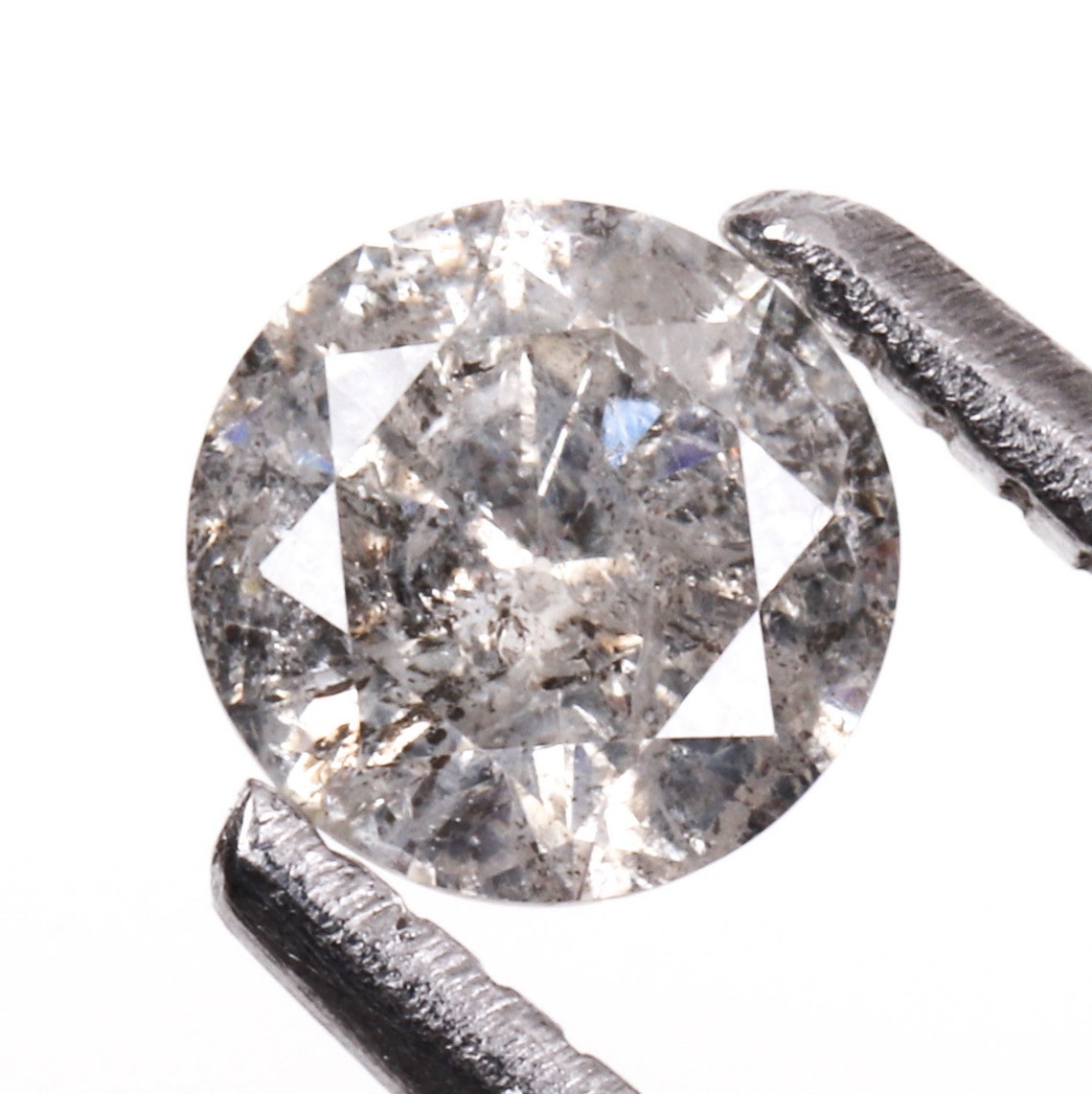 0.32 CT 4.4 MM Salt and Pepper Diamond Round Brilliant Cut Etsy