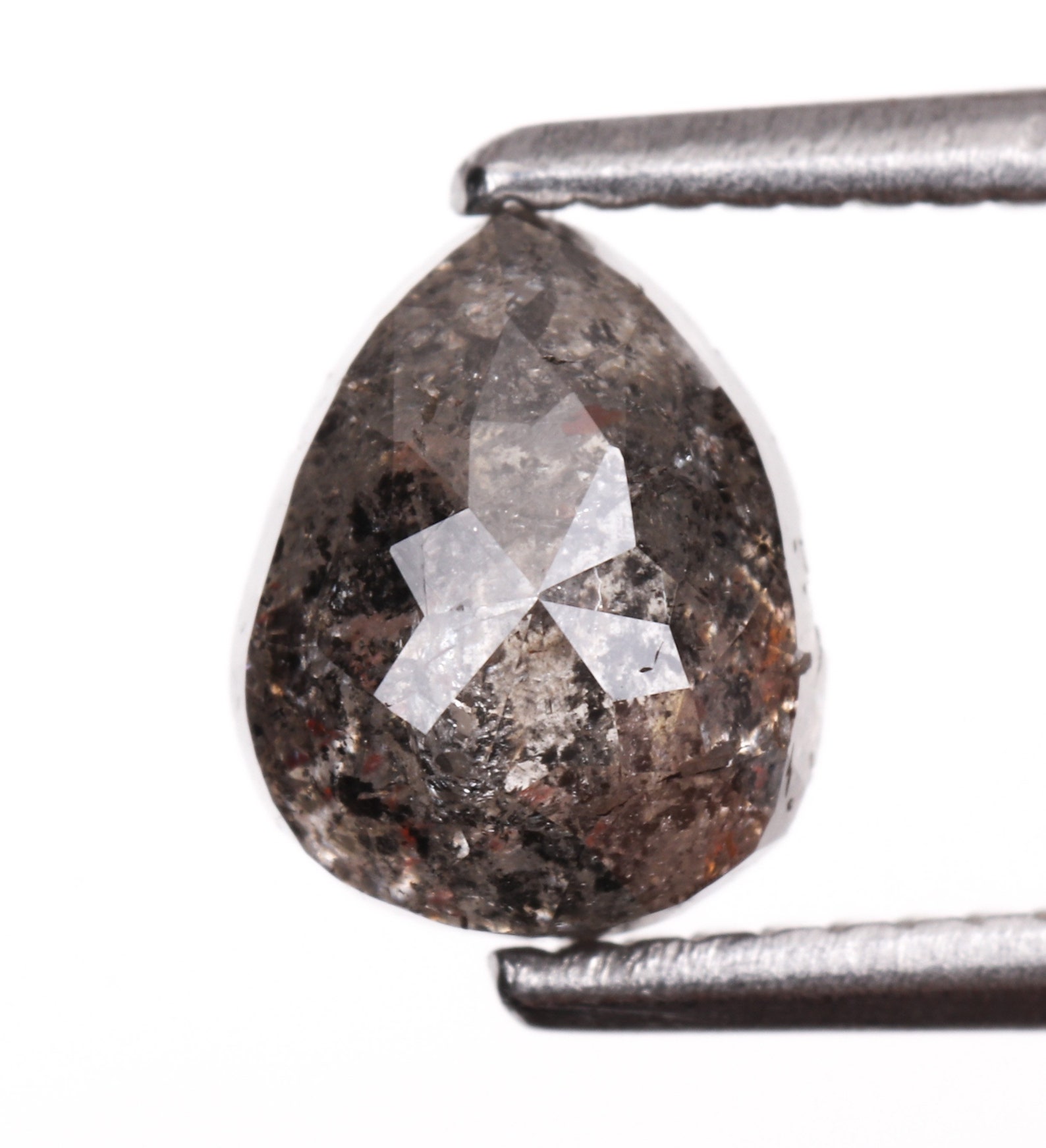 1.37 CT 6.8 X 5.4 MM Salt and Pepper Diamond Pear Shape Etsy