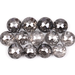 2.49 CT, 3.5 To 3.3 MM | Salt And Pepper Diamond | Round Rose Cut Diamond | Natural Loose Earth Mined Diamond For Earrings [13 pcs] | MM0161