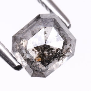Salt And Pepper Emerald Cut Diamond | Natural Loose Diamond | Earth Mined Diamond For Engagement Ring | Wedding Ring Stone | Natural Salt And Pepper Emerald Diamond | Loose Earth Mined Diamond | Center Stone For Engagement Ring | Emerald Cut Salt Pepper Diamond | Natural Loose Diamond | Rustic Engagement Ring Stone | Fine Jewelry Diamond | Natural Emerald Cut Salt & Pepper Diamond | Loose Rustic Diamond | Wedding Ring Center Stone | Salt & Pepper Loose Diamond | Emerald Cut Natural Diamond
