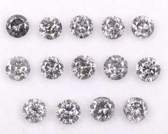 2.5 MM | Salt And Pepper Diamond | Round Brilliant Cut Diamond | Natural Loose Earth Mined Diamond For Earrings & Wedding Ring | OM1022