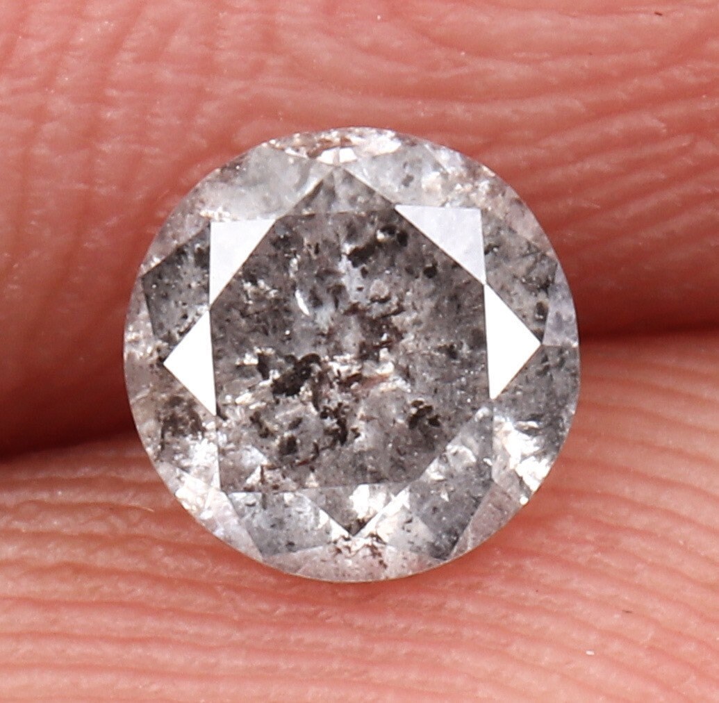 0.33 CT 4.4 MM Salt and Pepper Diamond Round Brilliant Cut Etsy