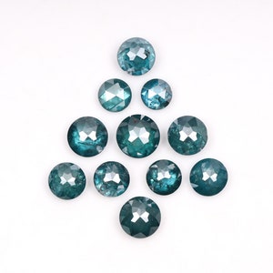 1.65 CT,2.5 To 3.5 MM | Enhanced Blue Color Round Rose Cut Diamond | Natural Loose Earth Mined Diamond For Engagement Ring [11 PCS] | OM6930
