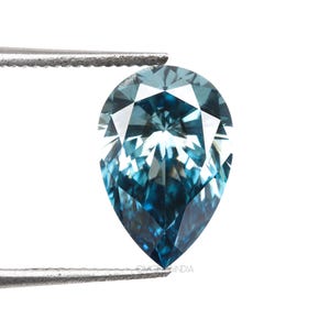 1.43 CT, 9.5 X 6.4 MM | Blue Diamond | Pear Diamond | Fancy Color Diamond | Loose Diamonds For Wedding Ring, Anniversary Ring | OM8035