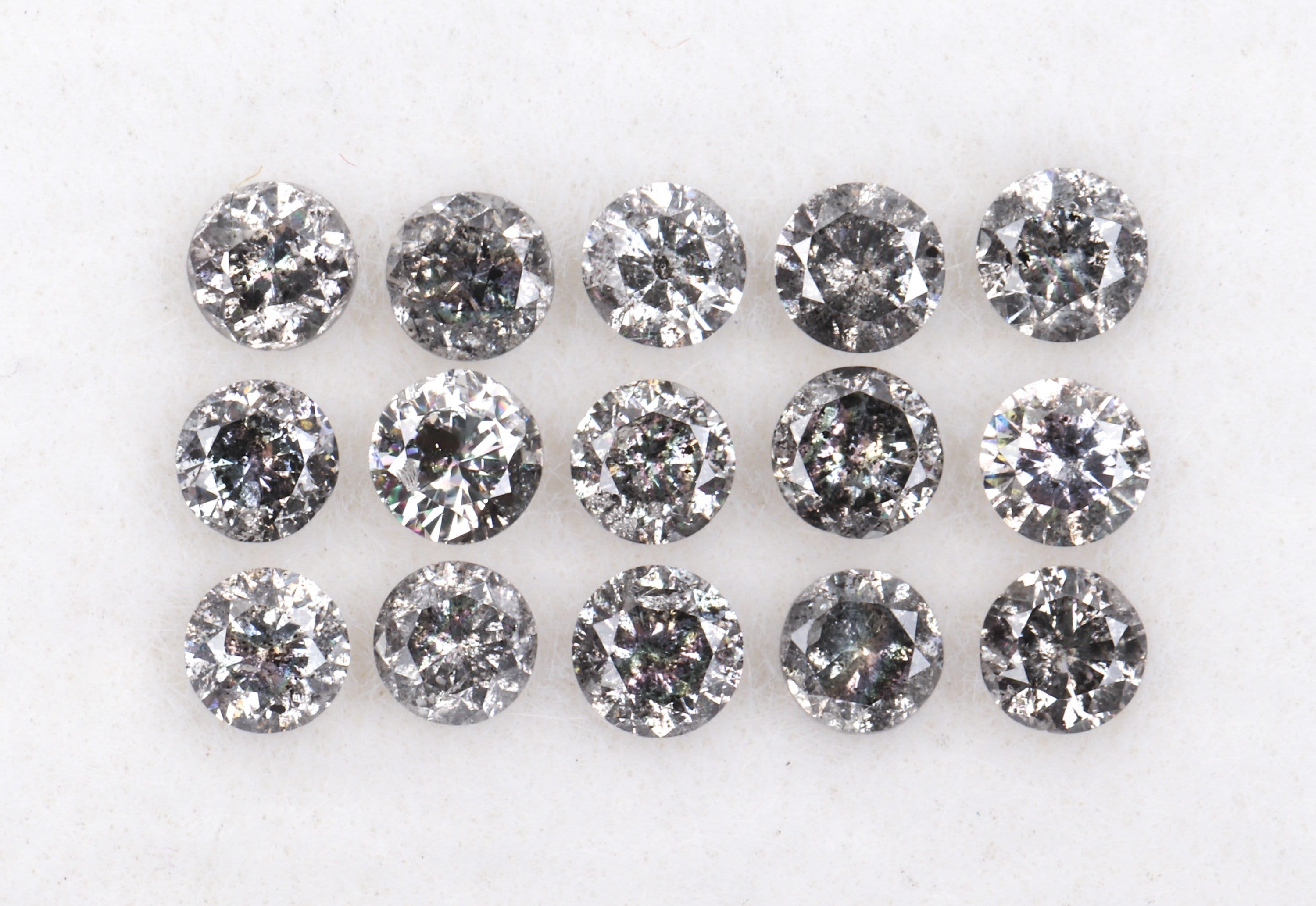 1.2 MM Salt and Pepper Diamond Round Brilliant Cut Diamond Etsy