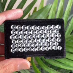 Klare weiße Diamant-Cabochons im Rundschliff, 5,0 MM bis 6,0 MM seltene runde flache Rückseite Diamant im Rosenschliff für Verlobungsring / Schmuck (1 Stück bis 5 Stück) Bild 3