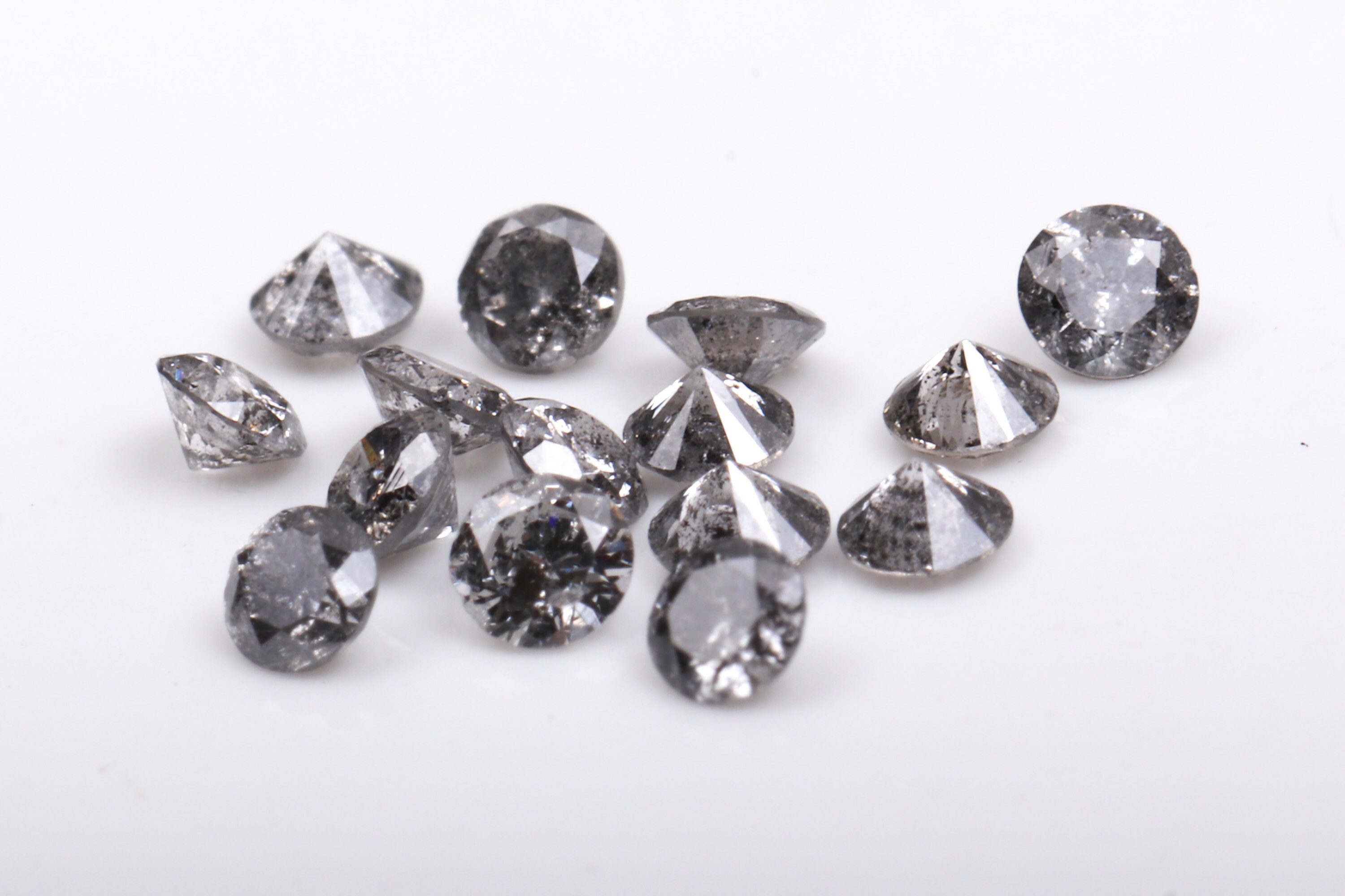 1.2 MM Salt and Pepper Diamond Round Brilliant Cut Diamond Etsy