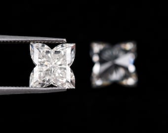 2.50 CT, 6.2 MM | Lab Grown Diamond | Lily Cut Diamond Pair | Floral Diamond | Unique Cut Diamond | Lab Diamond For Pendant & Wedding Ring
