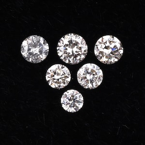 0.10 CT, 1.3 To 1.8 MM | Natural Clear Diamond | Round Brilliant Cut Diamond | Natural Loose Earth Mined Diamond | [6 PCS] | OM7169
