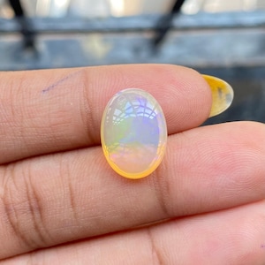 5.38 CT, 15.2 X 11.5 MM | Natural Opal Ethiopian Opal Loose Opal Specimen Opal Gemstones Rainbow Opal Cabochon Oval Opal For Ring | OMG00202