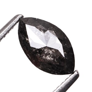 0,94 ct, 8,5 X 4,9 MM | Salz und Pfeffer Diamant | Diamant mit Marquise Schliff | Natürlicher Loser Diamant für Verlobungsring & Ehering | OM5123