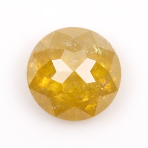 0.55 CT, 4.9 MM | Natural Yellow Diamond | Round Rose Cut Diamond | Natural Loose Diamond For Engagement Ring & Wedding Ring | OM50897